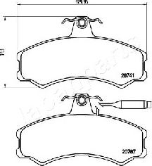 Japanparts PA-0606AF - Brake Pad Set, disc brake autospares.lv