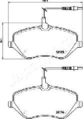 Japanparts PA-0619AF - Brake Pad Set, disc brake autospares.lv