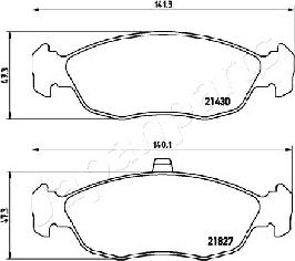 Japanparts PA-0633AF - Brake Pad Set, disc brake autospares.lv