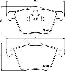 Japanparts PA-0349AF - Brake Pad Set, disc brake autospares.lv