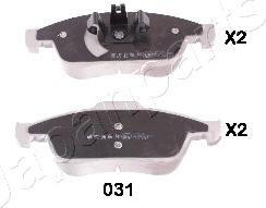 Japanparts PA-031AF - Brake Pad Set, disc brake autospares.lv