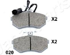 Japanparts PA-020AF - Brake Pad Set, disc brake autospares.lv