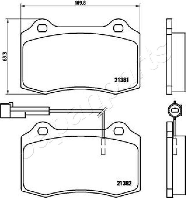 Japanparts PA-0237AF - Brake Pad Set, disc brake autospares.lv