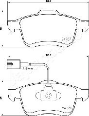 Japanparts PA-0221AF - Brake Pad Set, disc brake autospares.lv