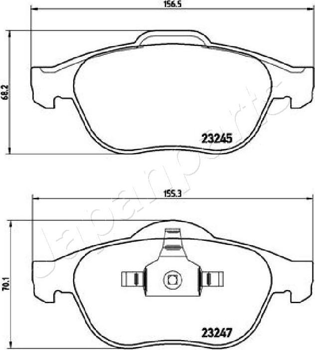 Japanparts PA-0708AF - Brake Pad Set, disc brake autospares.lv