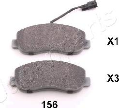 Japanparts PA-156AF - Brake Pad Set, disc brake autospares.lv