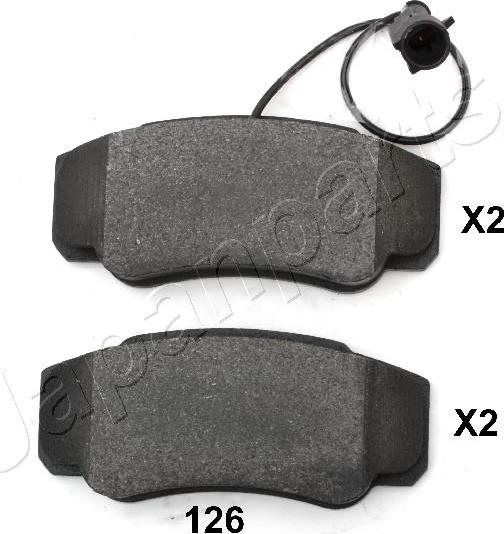 Japanparts PA-126AF - Brake Pad Set, disc brake autospares.lv