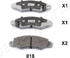 Japanparts PA-818AF - Brake Pad Set, disc brake autospares.lv