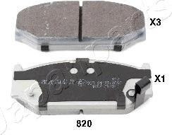 Japanparts PA-820AF - Brake Pad Set, disc brake autospares.lv