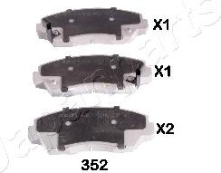 Japanparts PA-352AF - Brake Pad Set, disc brake autospares.lv