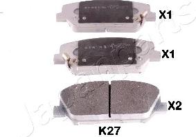 Japanparts PA-K27AF - Brake Pad Set, disc brake autospares.lv