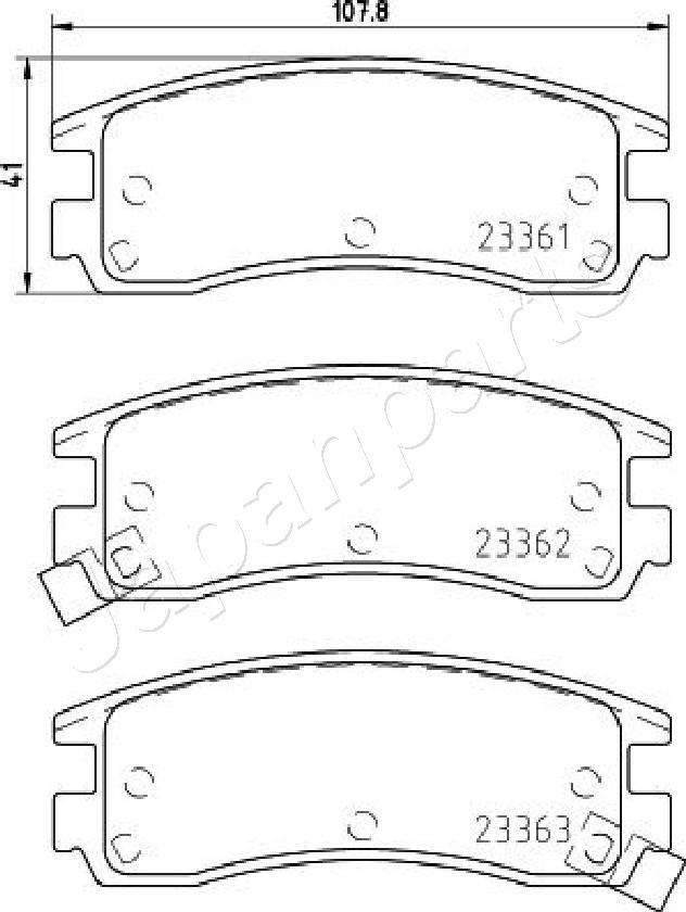 Japanparts PA-W20AF - Brake Pad Set, disc brake autospares.lv