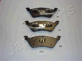 Japanparts PP-993AF - Brake Pad Set, disc brake autospares.lv