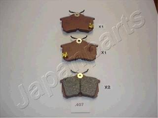 Japanparts PP-407AF - Brake Pad Set, disc brake autospares.lv