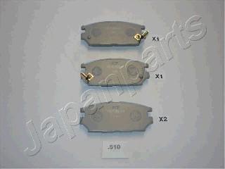 Japanparts PP-510AF - Brake Pad Set, disc brake autospares.lv