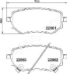 Japanparts PP-0532AF - Brake Pad Set, disc brake autospares.lv