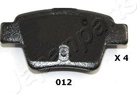 Japanparts PP-012AF - Brake Pad Set, disc brake autospares.lv