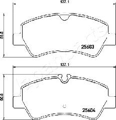 Japanparts PP-0307AF - Brake Pad Set, disc brake autospares.lv