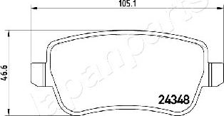 Japanparts PP-0212AF - Brake Pad Set, disc brake autospares.lv