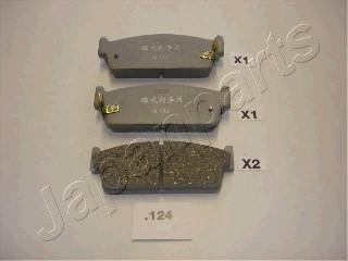 Japanparts PP-124AF - Brake Pad Set, disc brake autospares.lv