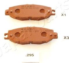 Japanparts PP-295AF - Brake Pad Set, disc brake autospares.lv