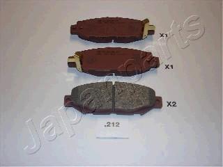 Japanparts PP-212AF - Brake Pad Set, disc brake autospares.lv