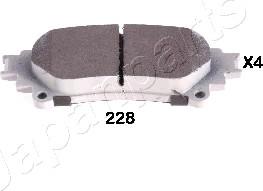 Japanparts PP-228AF - Brake Pad Set, disc brake autospares.lv