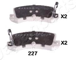 Japanparts PP-227AF - Brake Pad Set, disc brake autospares.lv