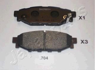 Japanparts PP-704AF - Brake Pad Set, disc brake autospares.lv