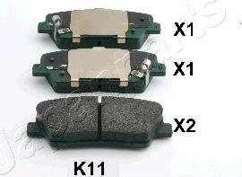 Japanparts PP-K11AF - Brake Pad Set, disc brake autospares.lv