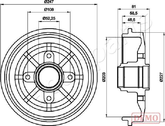 Japanparts TA-0609C - Brake Drum autospares.lv