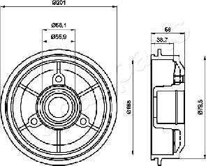 Japanparts TA-0607 - Brake Drum autospares.lv