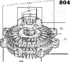 Japanparts VC-804 - Clutch, radiator fan autospares.lv