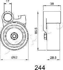 Japko 45244 - Tensioner, timing belt autospares.lv