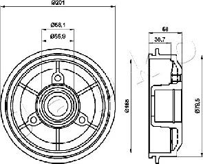 Japko 560607 - Brake Drum autospares.lv