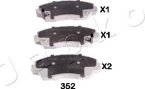 Japko 50352 - Brake Pad Set, disc brake autospares.lv