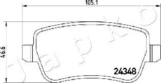 Japko 510212 - Brake Pad Set, disc brake autospares.lv