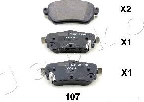 Japko 51107 - Brake Pad Set, disc brake autospares.lv