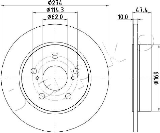 Japko 61274C - Brake Disc autospares.lv