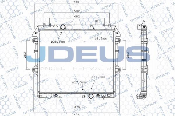 Jdeus 028M85 - Radiator, engine cooling autospares.lv