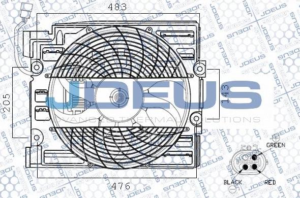 Jdeus EV0050531 - Fan, A / C condenser autospares.lv