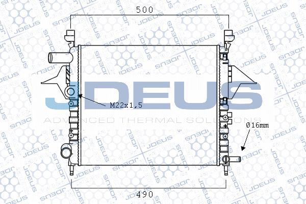 Jdeus M-0230500 - Radiator, engine cooling autospares.lv