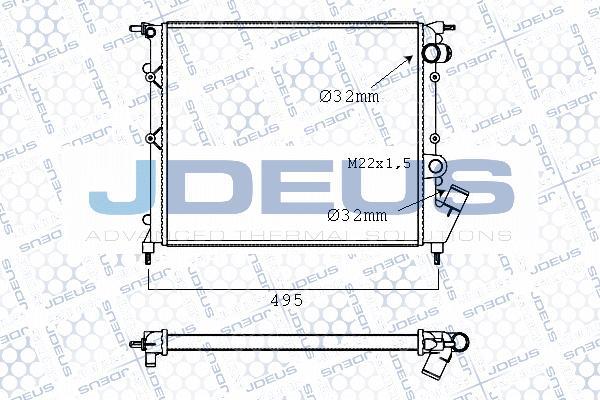 Jdeus M-0230050 - Radiator, engine cooling autospares.lv