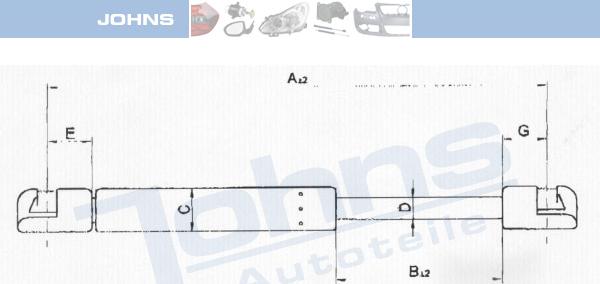 Johns 60 19 95-94 - Gas Spring, boot, cargo area autospares.lv