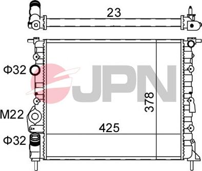 JPN 60C9043-JPN - Radiator, engine cooling autospares.lv