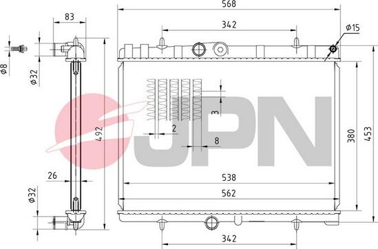 JPN 60C9042-JPN - Radiator, engine cooling autospares.lv