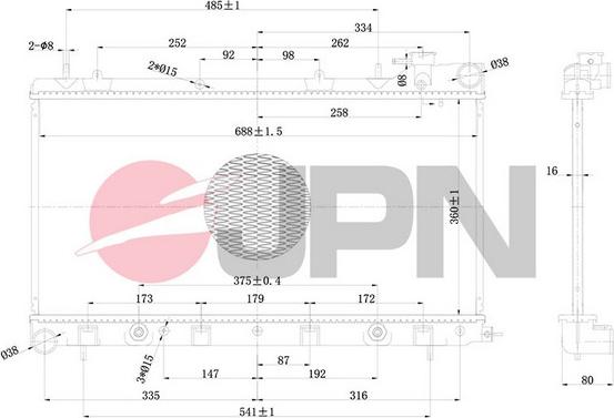 JPN 60C9050-JPN - Radiator, engine cooling autospares.lv