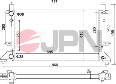 JPN 60C9061-JPN - Radiator, engine cooling autospares.lv