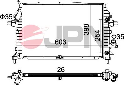 JPN 60C9038-JPN - Radiator, engine cooling autospares.lv