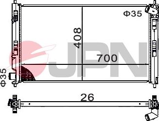 JPN 60C9025-JPN - Radiator, engine cooling autospares.lv